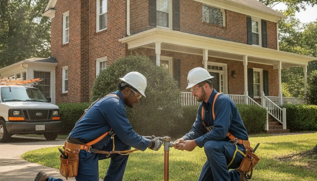 Plumber providing repair service in Greensboro, NC for residential plumbing issues